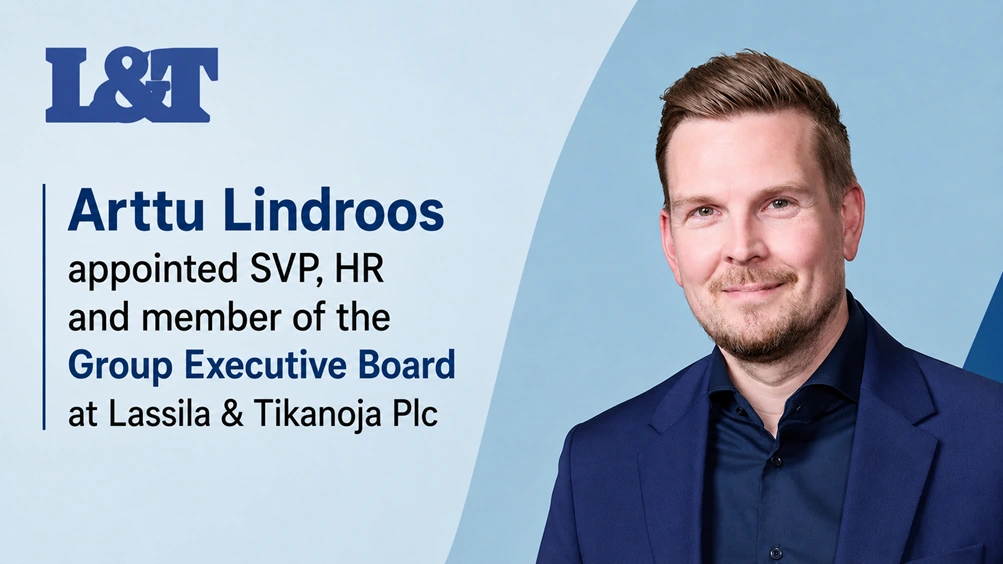 Arttu Lindroos appointed SVP, HR and member of the Group Executive Board at Lassila & Tikanoja Plc